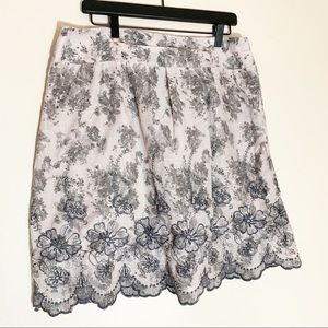 Romy Embroidered 100% Cotton Skirt EUC